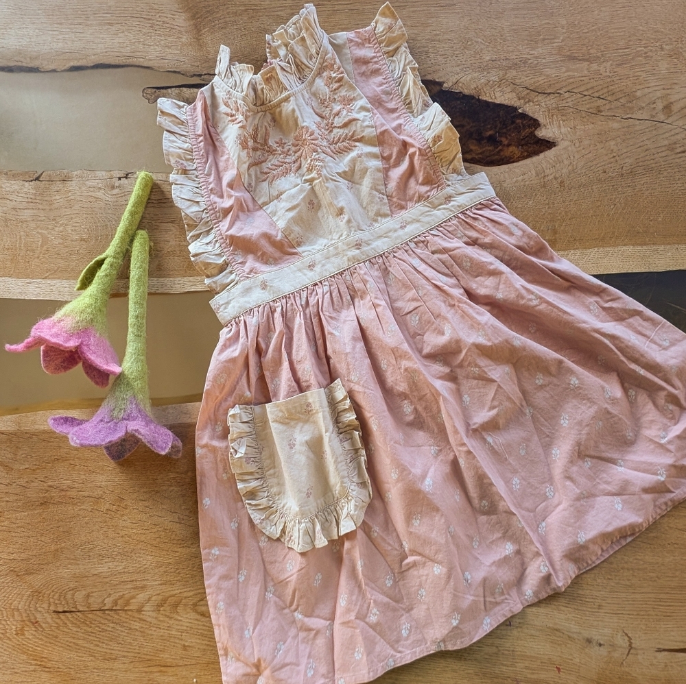 Apolina pink dress 5-7y new